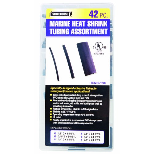 42 Pc Marine Heat Shrink Tubing Assortment With Case New 90 Day Warranty