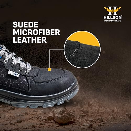 Image of Hillson Clawz Safety Shoe For Men CL-07 | Most Comfortable Industrial Footwear with Orthobounce In-Socks, Dual Density Sole, Steel Toe Protection, Heat, Water & Oil Resistant | Size 11 INDIA /UK