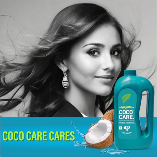 Image of Cococare Coconut Oil 100% Pure & Natural 1L | Finest Handpicked Dala Khopra from Kerala | Fresh Natural Fragrance | No Added Chemicals, Preservatives or Artificial Perfumes (Pack of 2)