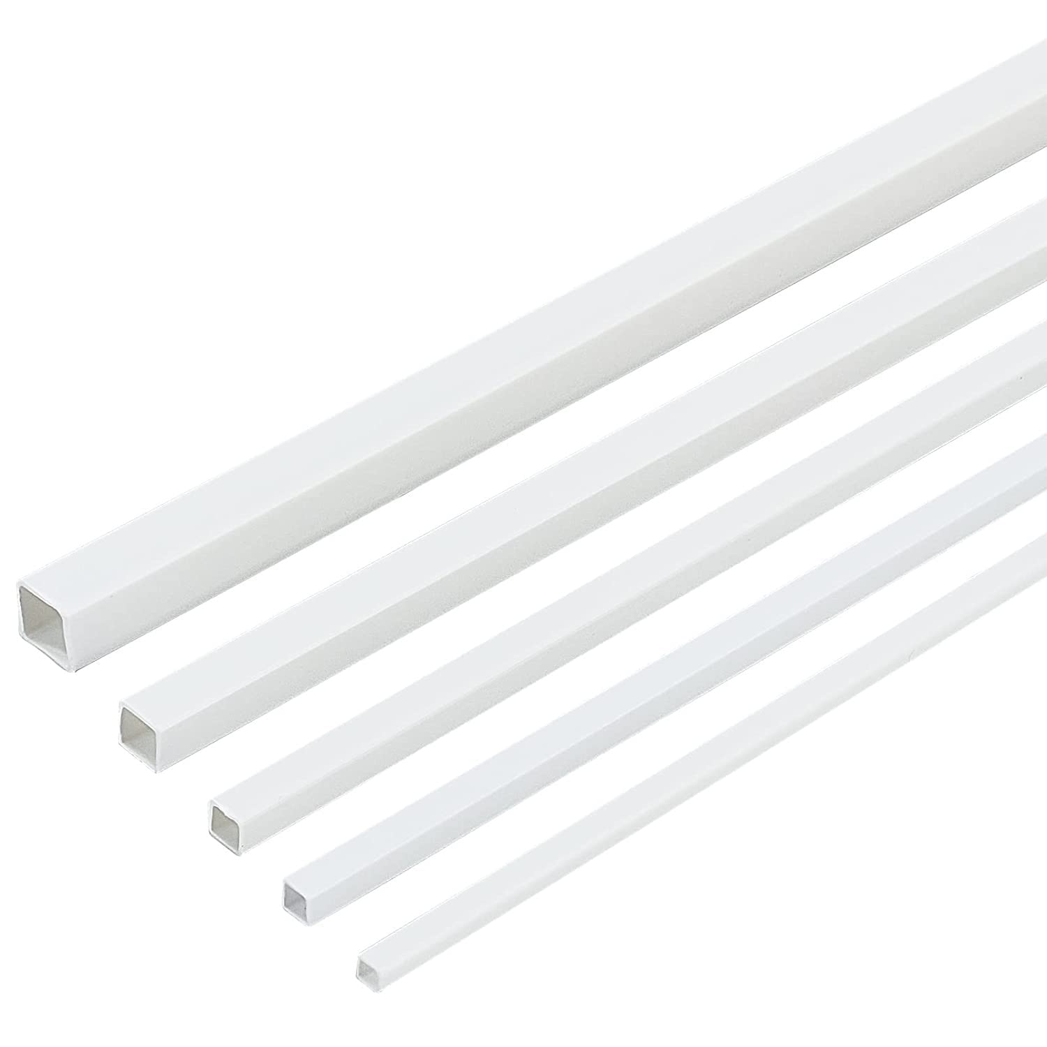 20 Aste Quadrate In ABS Bianco - 3mm X 250mm, Per Modellismo E Hobby