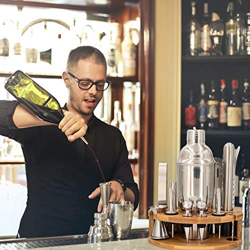 Surmounty Cocktail Set 15 Teiliges Bar Set, Drink Shaker Set Edelstahl Bar Zubehör, Barkeeper-Kit inkl. 750ml Cobbler… - Image 7
