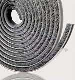 Lamondre Paraspifferi adesivo per porte, finestre, armadi, 5 m, in feltro ad alta densità, 9 mm (larghezza) x 9 mm (altezza), grigio