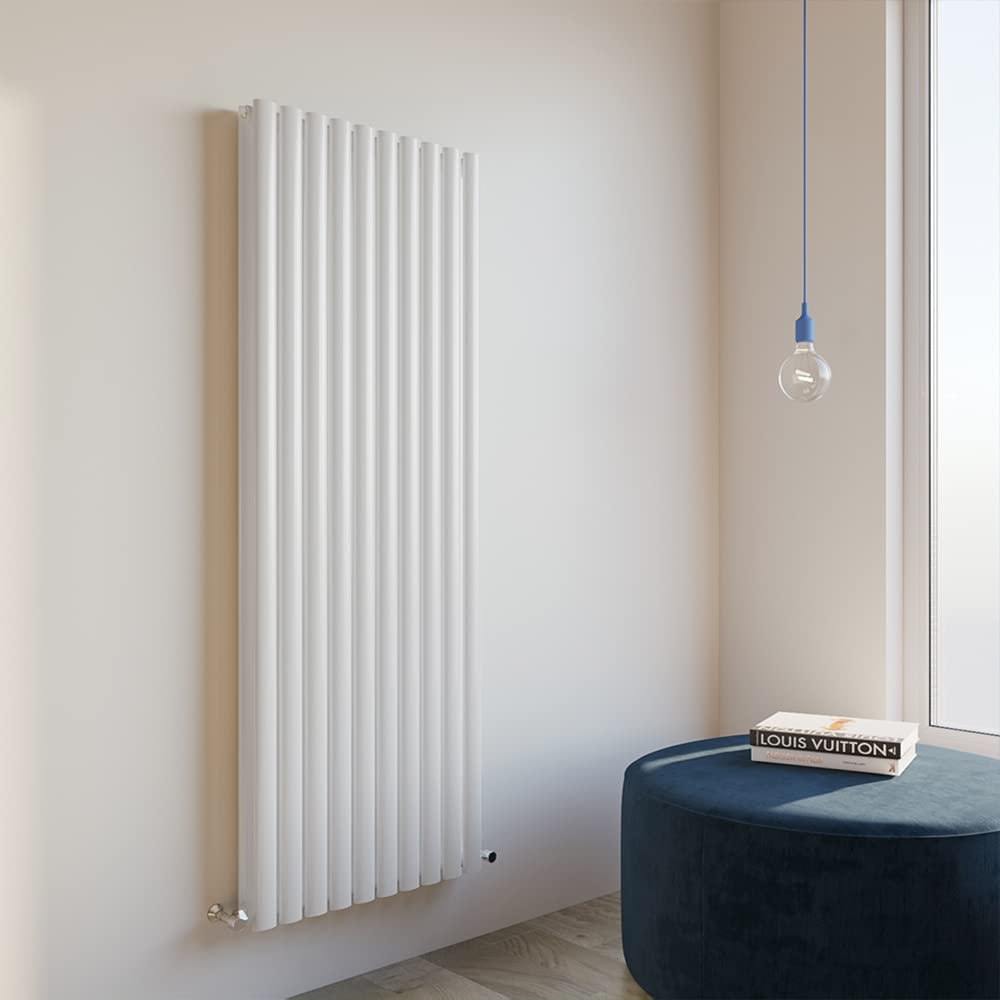 Oval Column Radiator 1600x590mm Vertical Design Double Central Heating White Rad