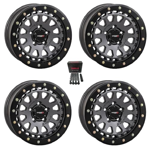 System 3 SB-6 Beadlock 15" Wheels Gunmetal (4+3) Polaris RZR