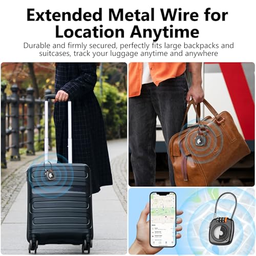 Funda AirTag con cable y candado de 3 dígitos de aleación para equipaje 5