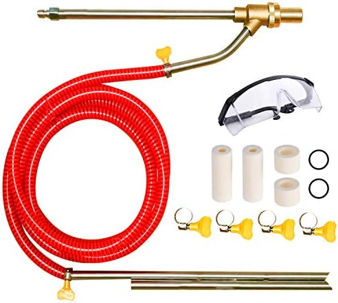 Selkie Pressure Washer Sandblasting Kit - Wet Abrasive Sandblaster Attachment, with Replacement Nozzle Tips,Protect Glasses, 1/4 Inch Quick Disconnect, 5000 PSI