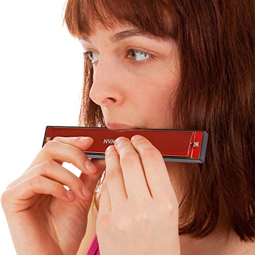 Harmonica Mouthorgan Harp Armonica 24 Hole Polyphony Diatonic Mouth Organ Key of C with Case for Blues Folk Jazz Pop Music Instrument Gift - Thumbnail 7