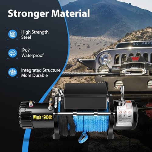 Winche eléctrico 12000LBS kit 12V con control remoto miniatura 2