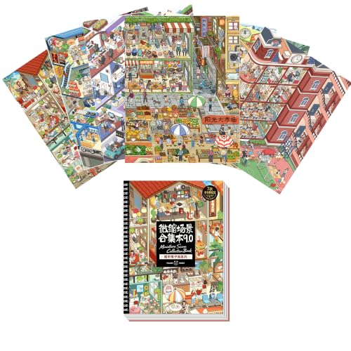 ZAYALI Grande libro di scene adesive 3D per adulti e ragazzi, scene isometriche fai da te, grande set di adesivi per la tua stanza, kit artistico rilassante per terapia - Libro 1