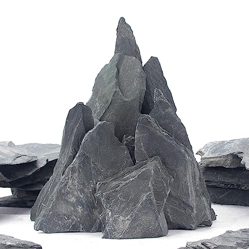 CFKJ [18 Pounds] Natural Slate Stone Rocks, 5 to 7 inch Slate Stone Rocks for Aquascaping...