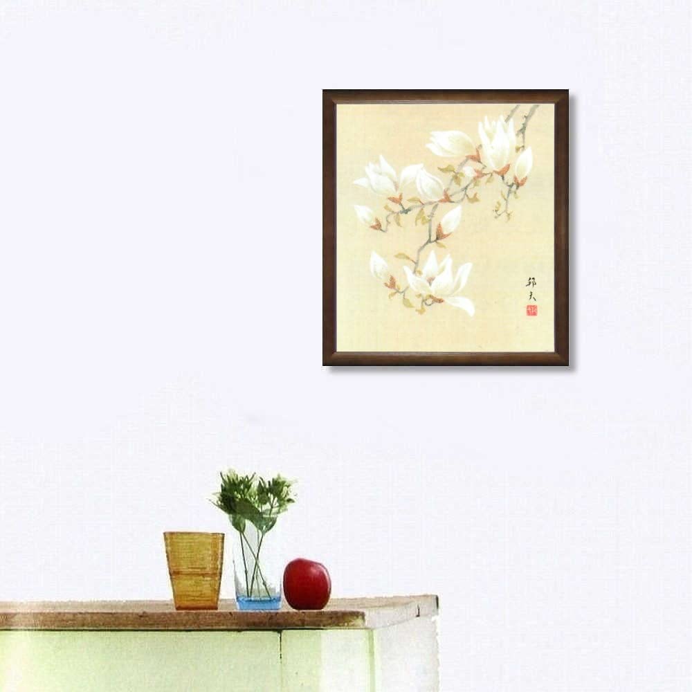 Amazon.co.jp: 片山邦夫 木蓮 色紙 ブラウン 日本画 絵画 額装 【KTD