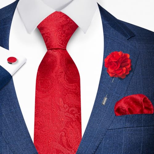 Image of joy alice 70 Colors Ties Set Men Mixed Color Necktie Handkerchief Cufflinks Brooch 3.15 Formal