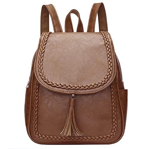 Image of KKXIU Fashion Small Synthetic Leather Backpack Purse For Women and Ladies with Tassel