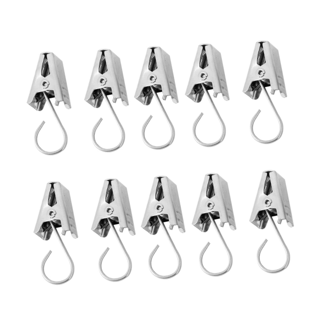 Luxshiny 30 Pcs Stainless Steel Curtain Clips Bathroom Hooks Curtains Drapery Hook Curtain Hanging Accessories Hook with Clip Hanging Clip on Curtain Rings Curtain Pins for Drapes Wire Hook