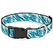 Cat Collar Breakaway Jazzy Wave Scribble White Teal Purple 8 to 12 Inches 0.5 Inch Wide