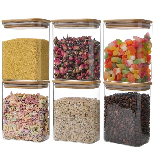 Liuruiyu Glass Storage Jars 12 * 8cm [Set of 6],Clear