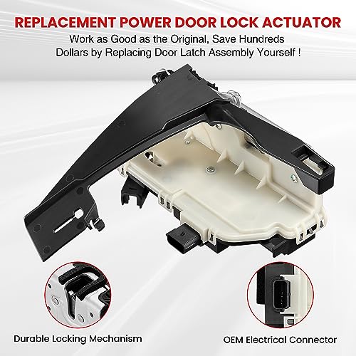 Image of SYERAL 937-653 Rear Right Passenger Side Door Latch Compatible with Ford Escape 2008-2012, Compatible with Mercury Mariner 2008-2011, Power Door Lock Actuator w /Latch Assembly