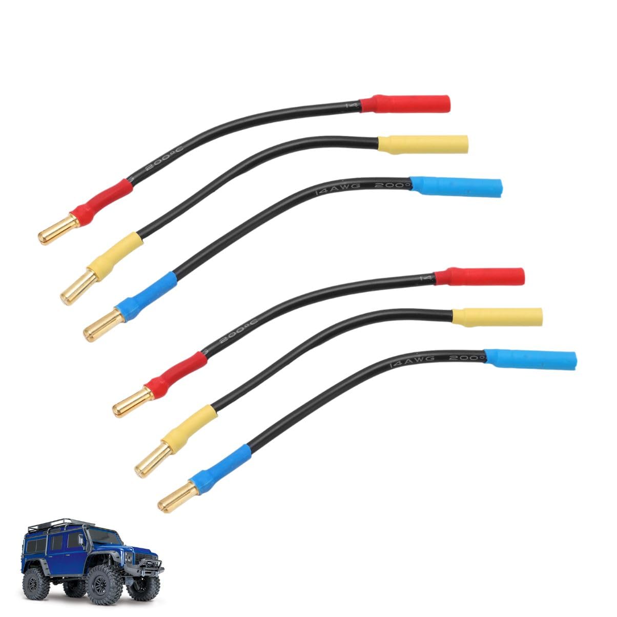 6PCS 4mm Banana Plug Extension Cable, 13cm Length Banana Plug Connector Male Female Extension Cable Wire for RC Car Boat Aircraft