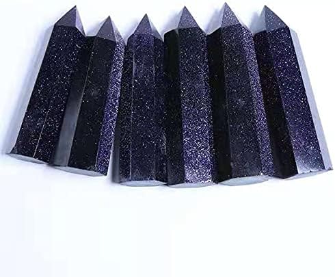 1pc Natural Gemstone Quartz Tower Blue Sandstone Point Crystals Stone for Home Decoration 100-110mm