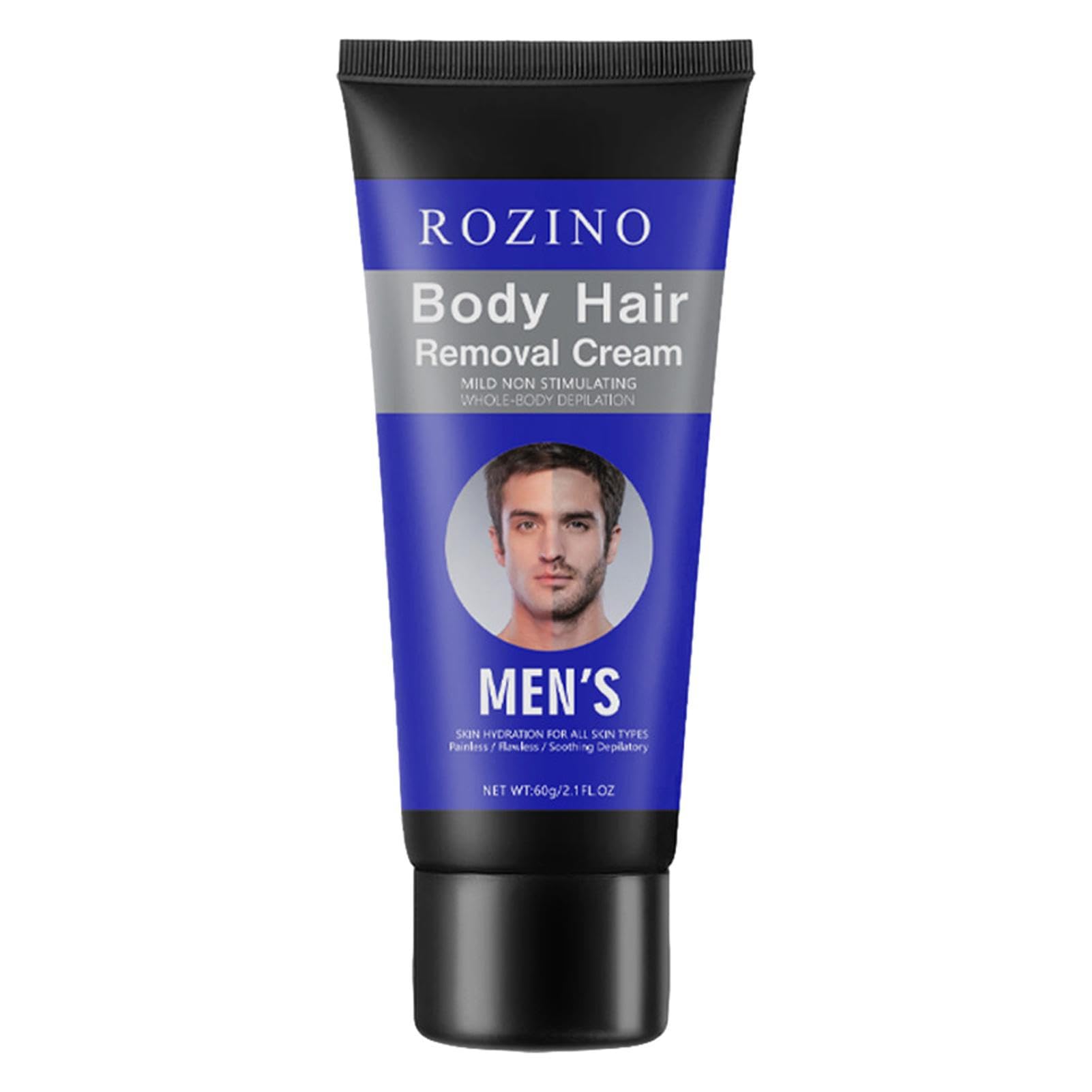 Crema depilatoria para hombres,Depilación facial para hombres | Crema depilatoria corporal indolora, calmante y eficaz para vello masculino no deseado, vello facial y púbico para zonas faciales
