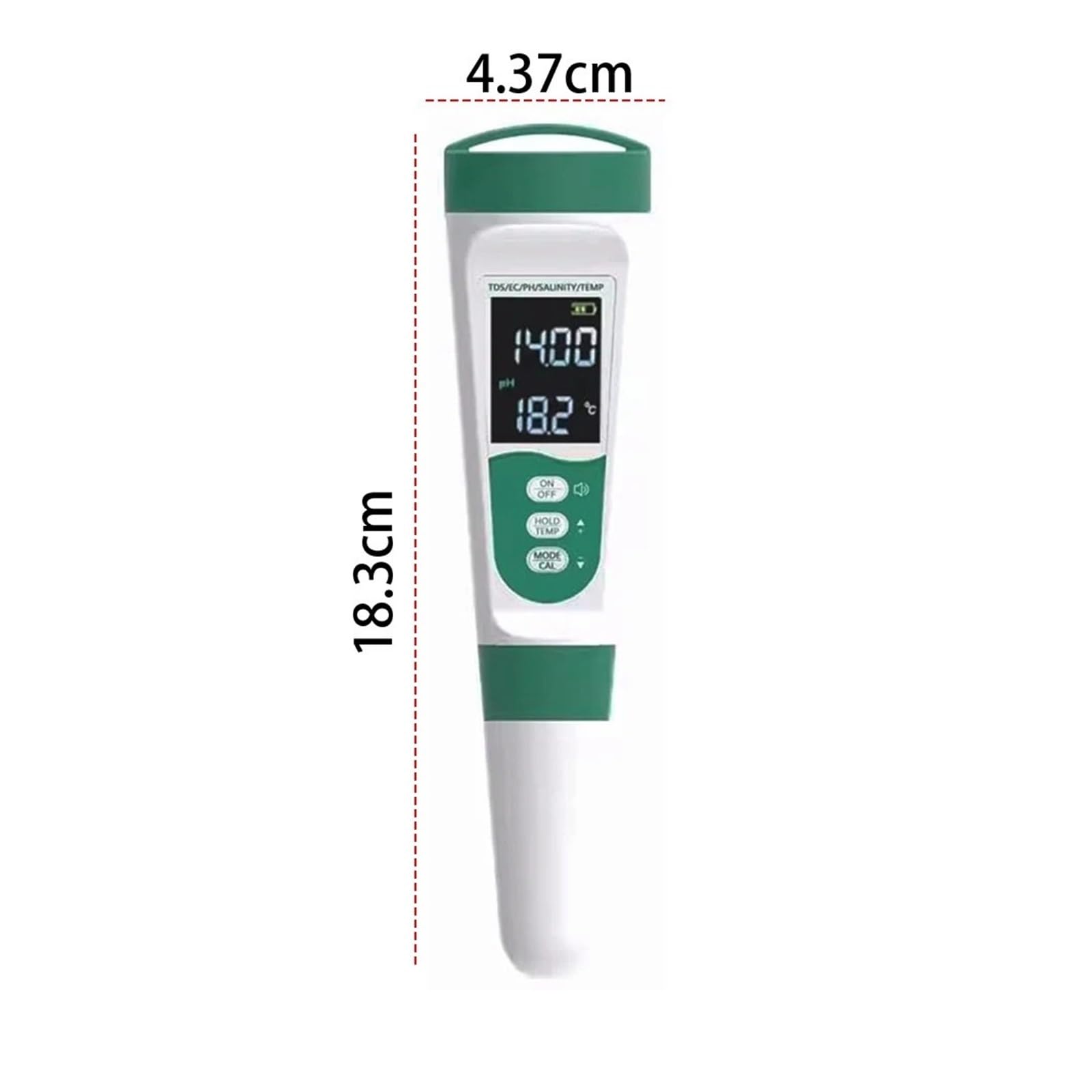 Tester for Acqua 5 in 1, for Sale da Piscina, Misuratore di PH/EC/TDS/Sale/Temperatura Ad Alta Precisione, Analizzatore for Potabile E Acquari Rilevamento Rapido E Preciso
