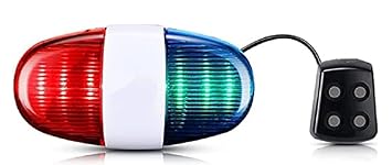 SPOKEFOX Bicycle Police Sound LED Light + 4 Loud Siren Sound Trumpet Cycling Horn Bells, Cycle Bells (Multicolor)