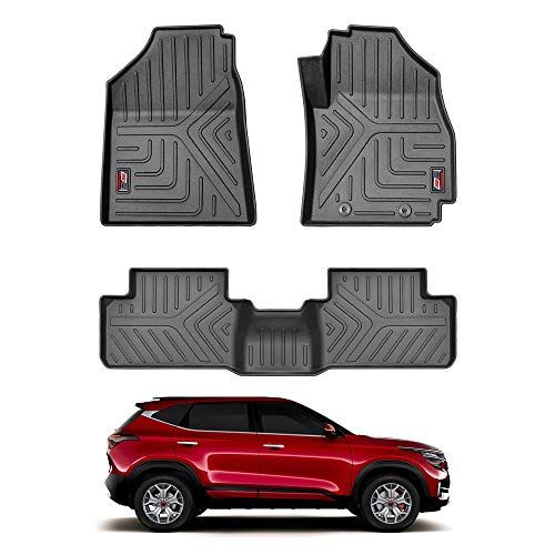 Image of GFX Tpv Car Floor Mats (After-Market) Premium Life Long Foot Mats Compatible with Seltos (2019-2023) (Black)