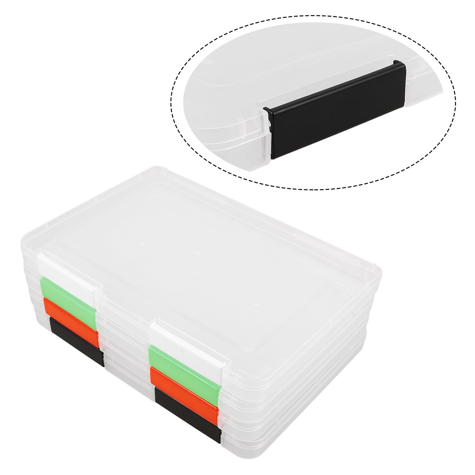 Holibanna 4 Stück A5 Dokumentenbox Transparent Kunststoff Aufbewahrungsbox mit Deckel Kompakt Vielseitig für Büro und Schule Karten und Urkundenorganizer