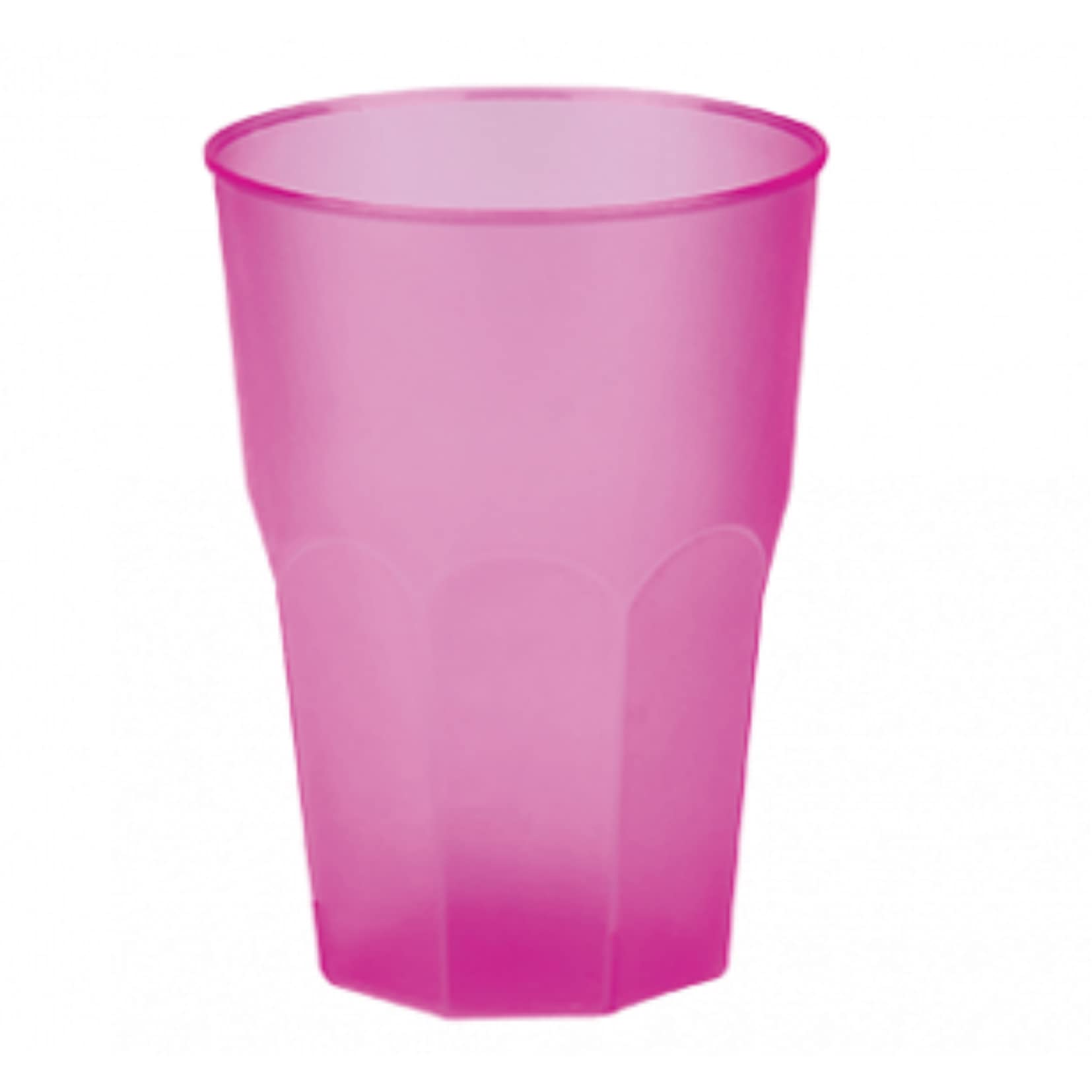 AIOS Set of 20 Reusable Recyclable Stacking Tumblers/Beakers 420ml for hot & Cold Drinks. Microwave & Dishwasher Safe (Pink)