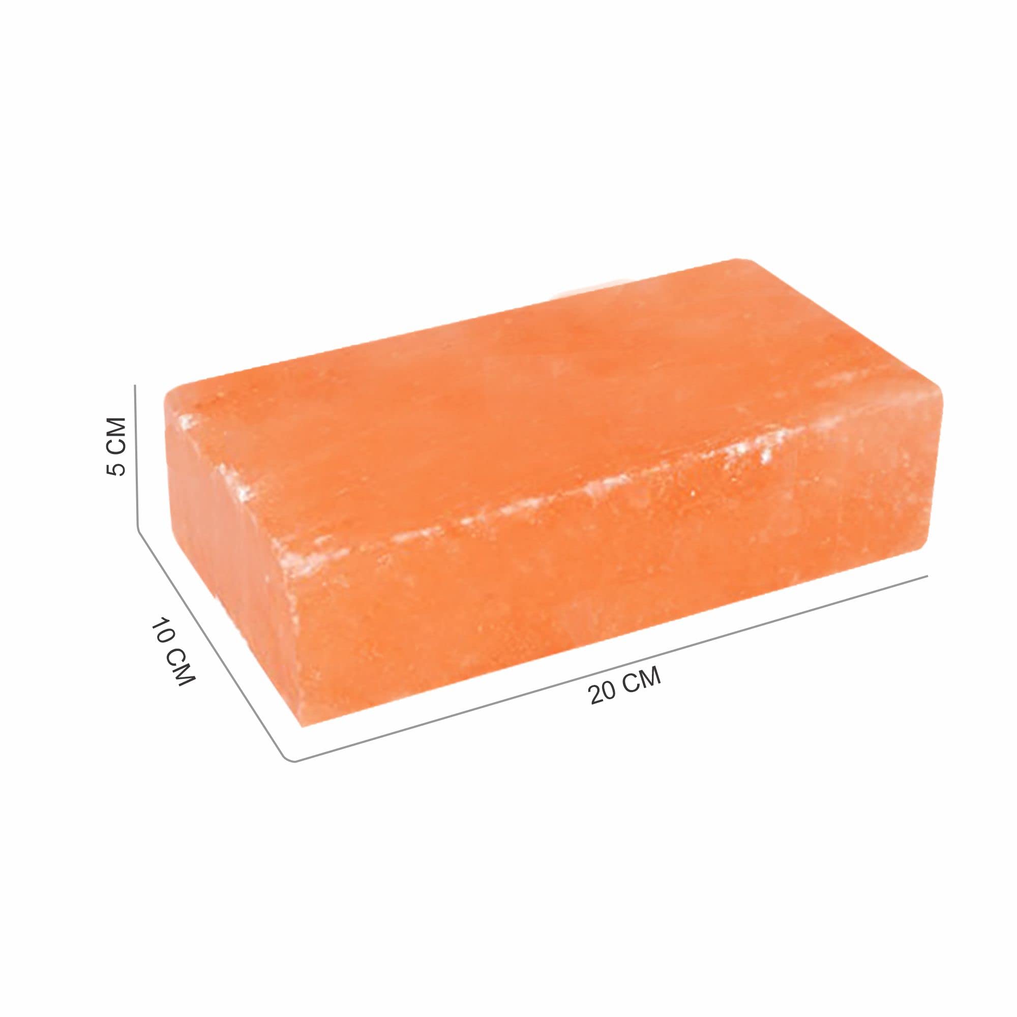 SalNatural Salzziegel aus Kristallsalz. Salzstein für Sauna, Salzräume, Salzgrotten. Beleuchtete Salzwand im Wellness- und Wohnbereich,Sauna & Infrarotkabinen (20x10x5 cm: 10 Stück)
