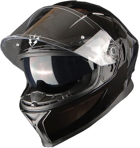 Miniatura 2 de 1Storm - Casco de cara completa para moto, certificado DOT para adultos, bicicleta urbana, doble visera, protección solar interior, antivaho,