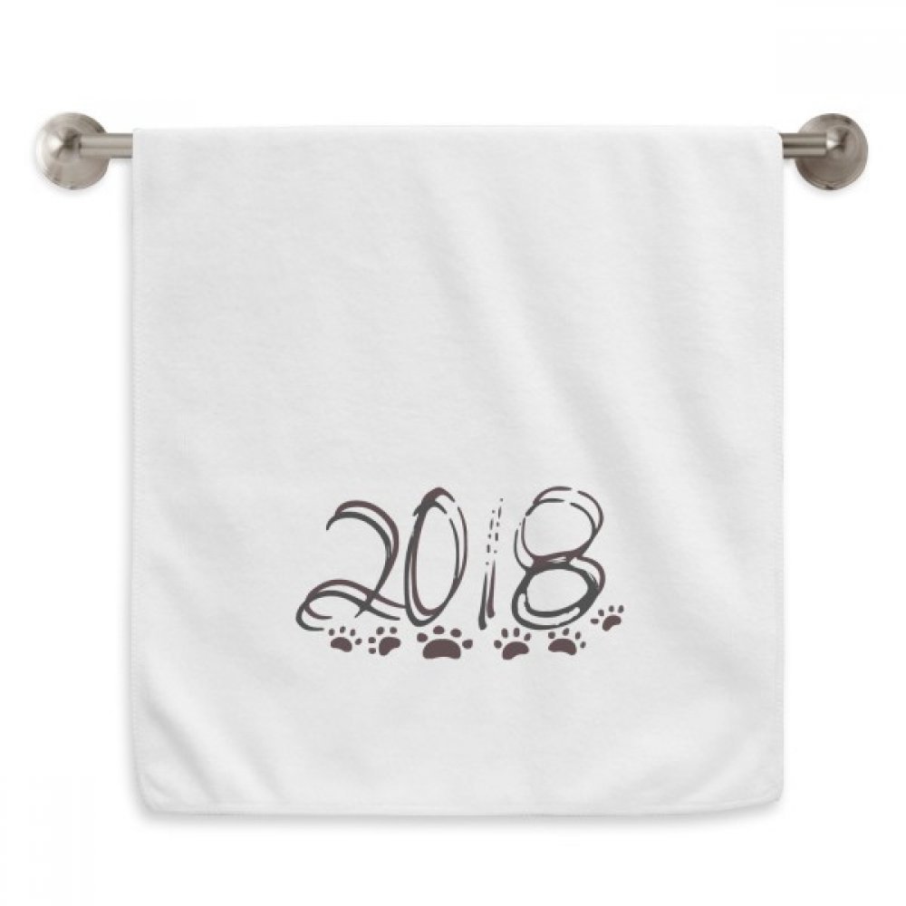 Serviettes moelleuses double patte de chien en coton blanc 13x29 pouces