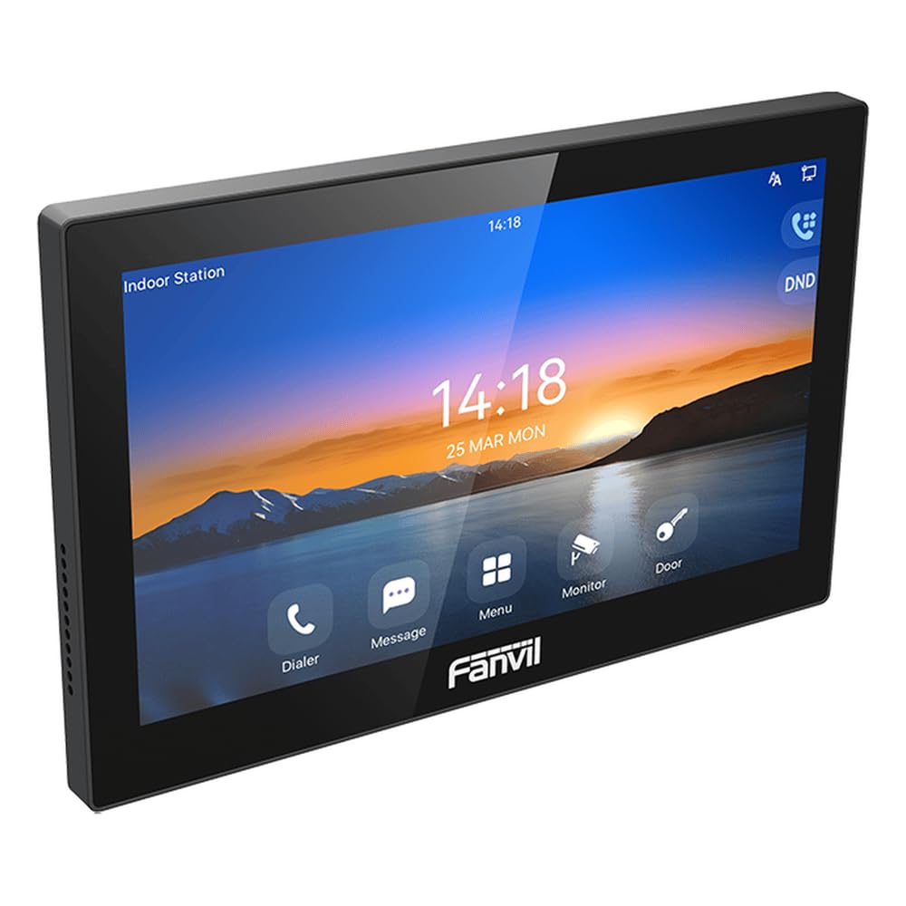 Fanvil i504W, Monitor Citofono Interno Touch Screen da 7 Pollici, Display a Colori, Controllo Accessi