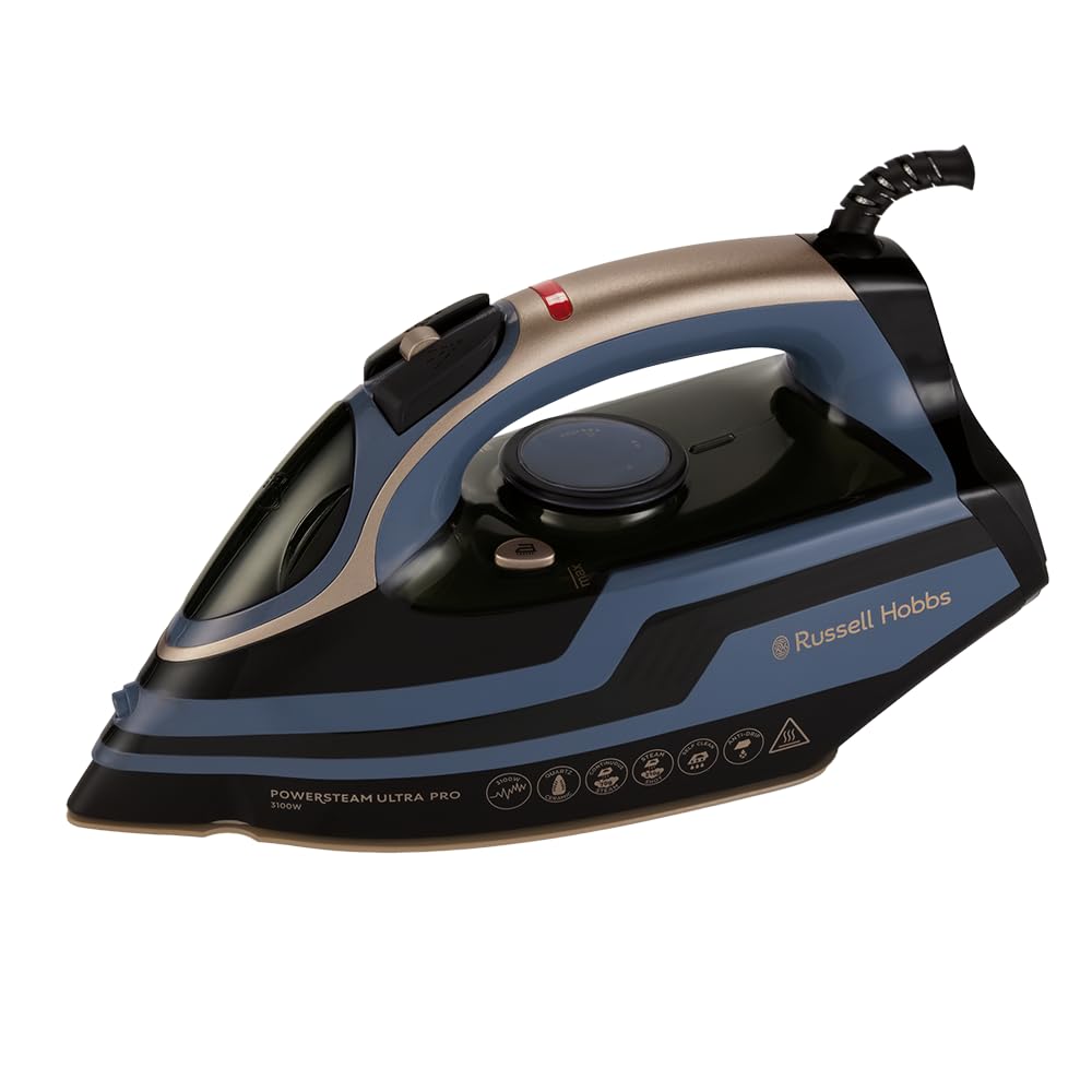 Russell Hobbs Fer à repasser vapeur [3100W, 210g de vapeur extra] Powersteam Ultra Pro(semelle...