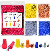 سلك المكسرات تشكيلة كيت 1500 PCS العزل إدراج تويست موصلات الأسلاك الكهربائية المكسرات، الينابيع برغي محطات سلك قبعات للاتصال الأسلاك، 5 الأحجام