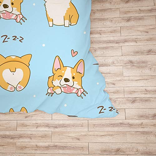 Housse de couette bleu ultra doux et durable en polyester grand format