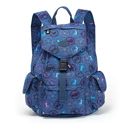 Buy 1 get 1 Frazzil Women Nylon Backpack Large Lightweight Laptop Bag Waterproof Multi-pocket Bookbag Work School Travel Backpack (Ocean bubble blue)