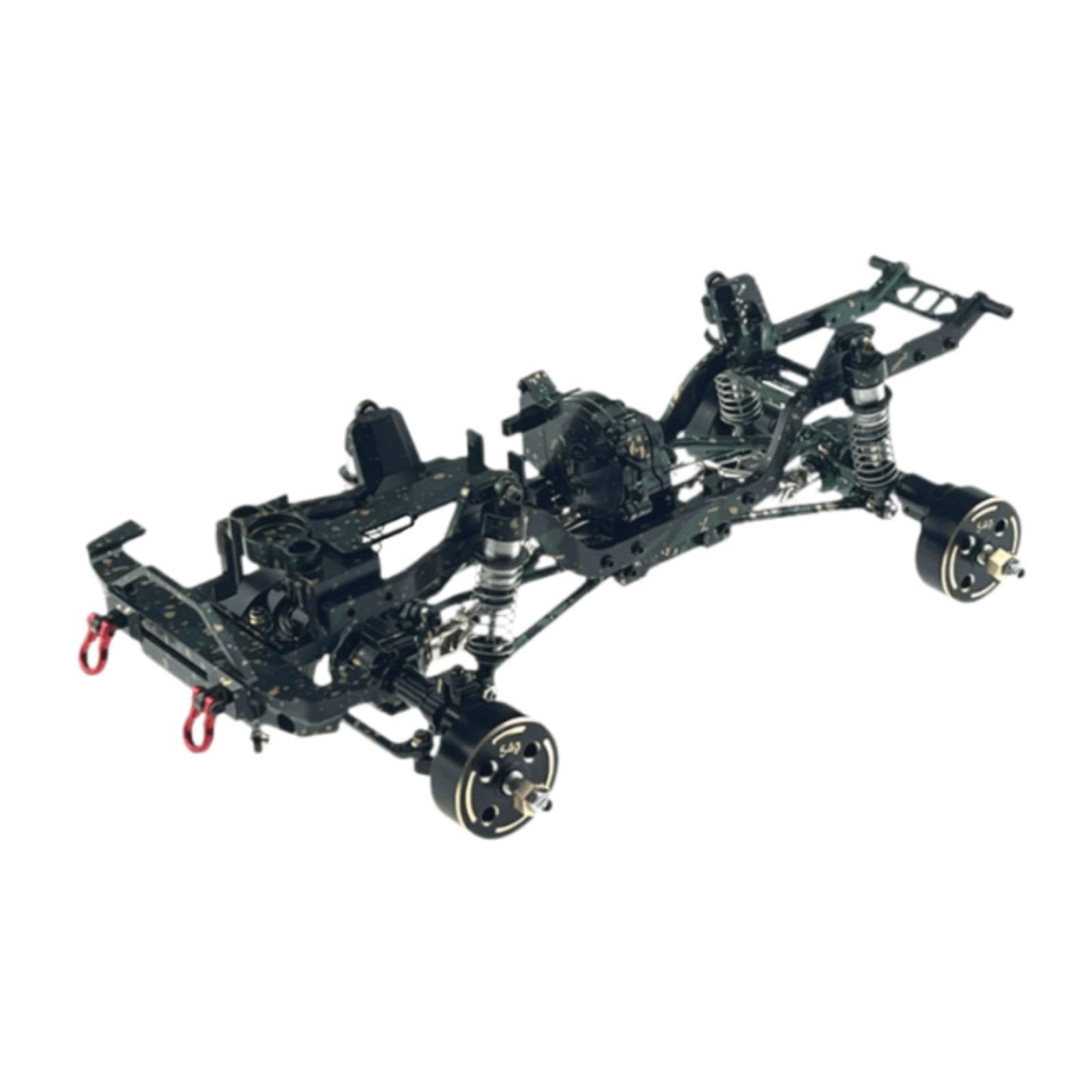 Chasis Metálico para Coche RC 1 18 Bastidor Marco Estructura Rigidez Optimizada y Amortiguación de Impactos con Aluminio 6061 Espacio para, Negro Verde