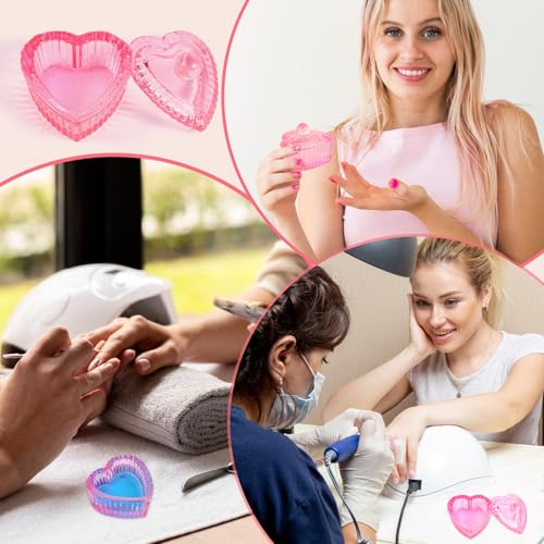 Nogeqi 2PCS Dappen Dish para Monómero, vidrio rosa miniatura 2