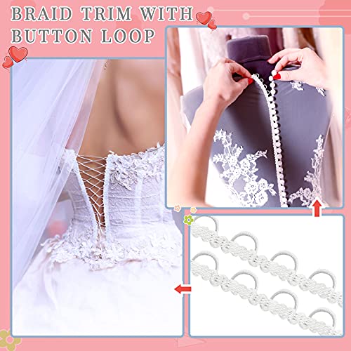 10 Yards Gimp Braid Trim With Elastic Button Loop Bridal Button Loops Dress Zipper Extender Upholstery Trim Sewing Trim Embellishment For Wedding Costume Diy Crafts Jewelry Home Decor (White) #TOP5