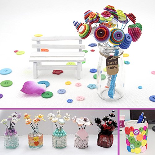 Rustark 650Pcs Resin Buttons Favorite Findings Basic Buttons 2 And 4 Holes Craft Buttons For Arts, Diy Crafts, Decoration, Sewing - Sizes Range From 0.28 To 1.18 Inch (Coconut Shell) #TOP4