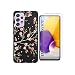 Produktbild QFSM Hülle + Panzerglas Für Samsung Galaxy A72 (6.7"), Black Schutzhülle Silikon Weich TPU Case Cover Und 9H Härte Langlebig Glas Gehärtetes Folie Glass Film Protector Schutz -Pflaumenblüte