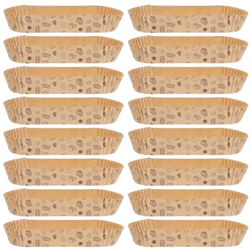 TOYANDONA 100 Piezas de Moldes de Papel Desechables Forma de Barco, Antiadherentes y Resistentes al Calor, Bandejas para Hornear Pan y Tartas Caseras, Ideales para Fiestas y Repostería