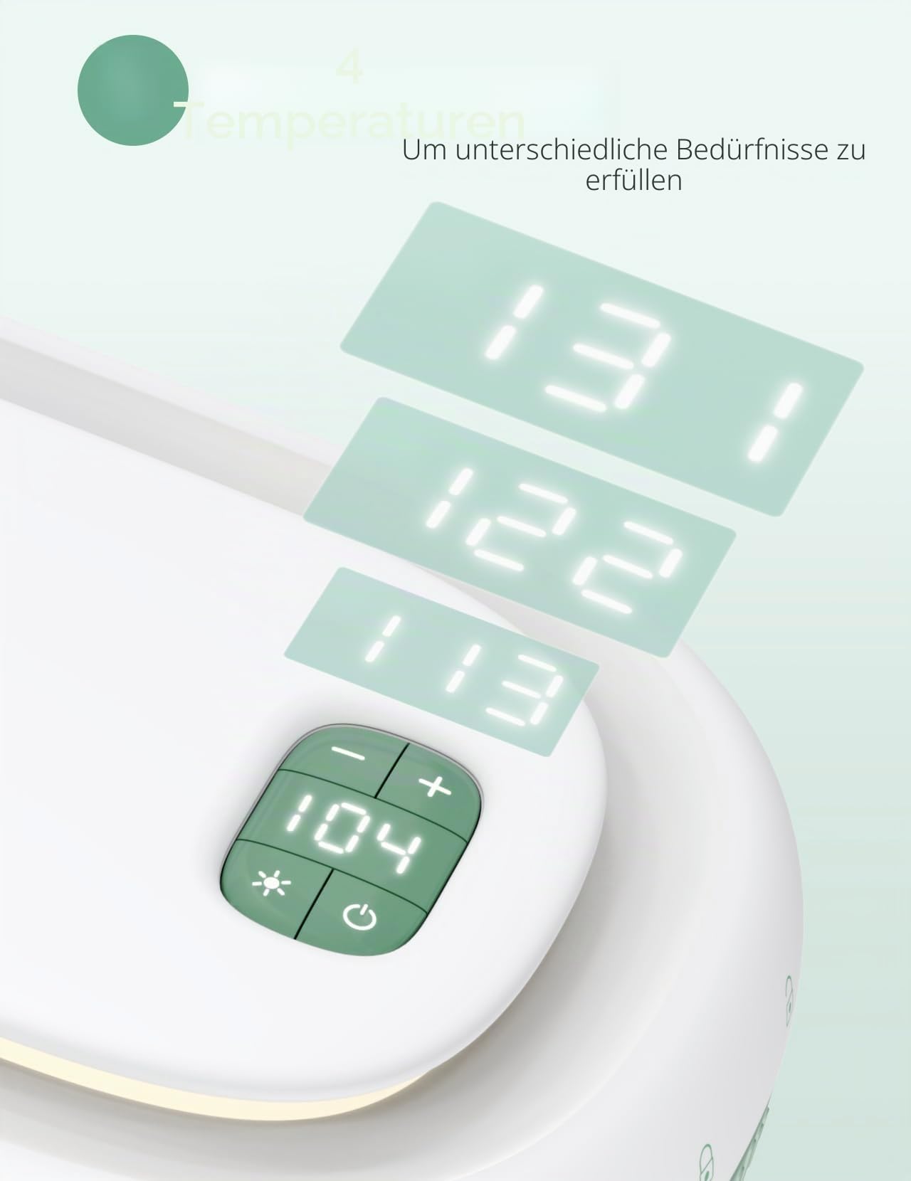 Momcozy Feuchttücherwärmer, innovatives Frühlingsdesign, Feuchttücherspender mit großer Kapazität, schnelles und gleichmäßiges Erhitzen, 4 Modi der Temperaturheizung, Windeltücherwärmer mit Nachtlicht