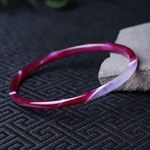Bracelet en jade violet naturel de style ethnique élégant 60mm