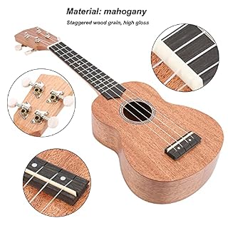 Ukulélé,Ukulélé D’Apparence Classique en Acajou de Haute Qualité,Cordes de Haute Qualité Entièrement Fermées Ukulélés… - Les Beatles, Paul McCartney, John Lennon, RIngo Starr, George Harrison Ukulélé,Ukulélé D'Apparence Classique en Acajou de Haute Qualité,Cordes de Haute Qualité Entièrement Fermées Ukulélés… – Image 4