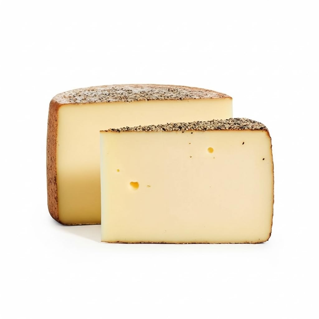 Langenegger Pfefferkäse – Doppel-Gold 2024 & 2025 – Würzig-pikant mit schwarzem Pfeffer – 100% Heumilch & laktosefrei – Frisch vom Laib geschnitten (300 g)