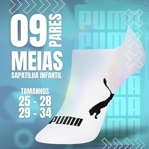 Kit 09 Pares de Meias Infantil Sapatilha Puma | KIT - A | 29-34