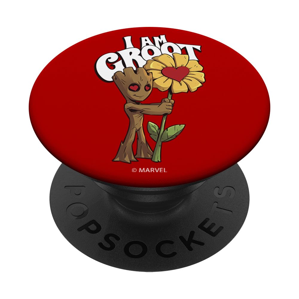 Marvel I AM GROOT Daisy Flower Valentine's PopSockets Adhesive PopGrip