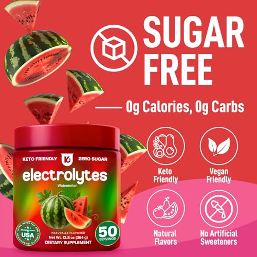 Image of Keppi Electrolytes Powder - Watermelon Flavor - 50 Servings - Electrolytes Powder No Sugar for Hydration - Keto & Fasting Friendly Electrolyte Drink w /Magnesium, Potassium - No Sugar Electrolytes